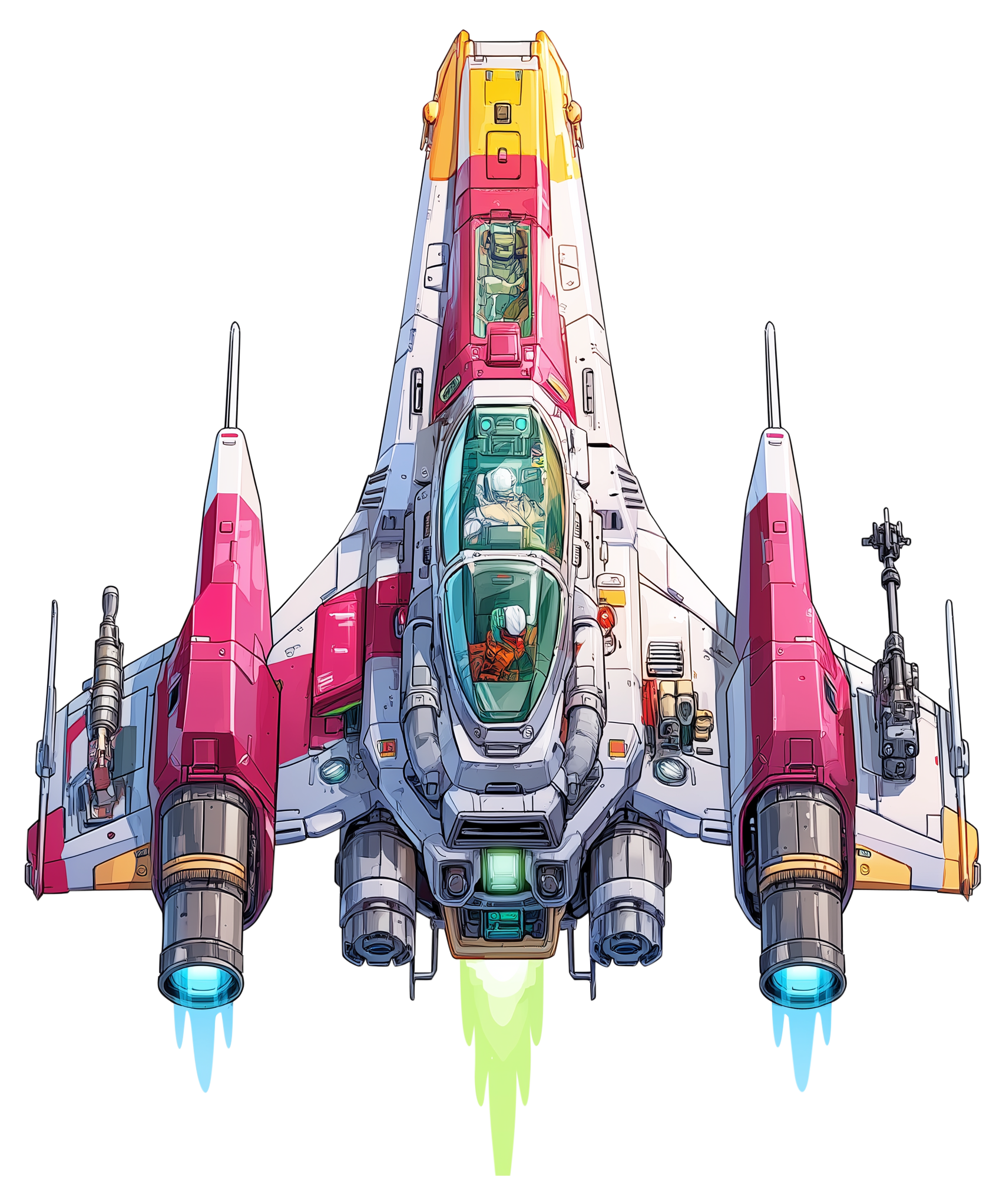 Preview for Futuristic-spaceship-design-sticker-7d49d