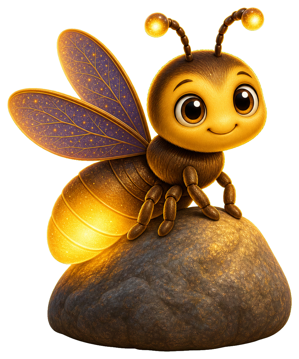 Preview for Firefly Resting On Rock Sticker