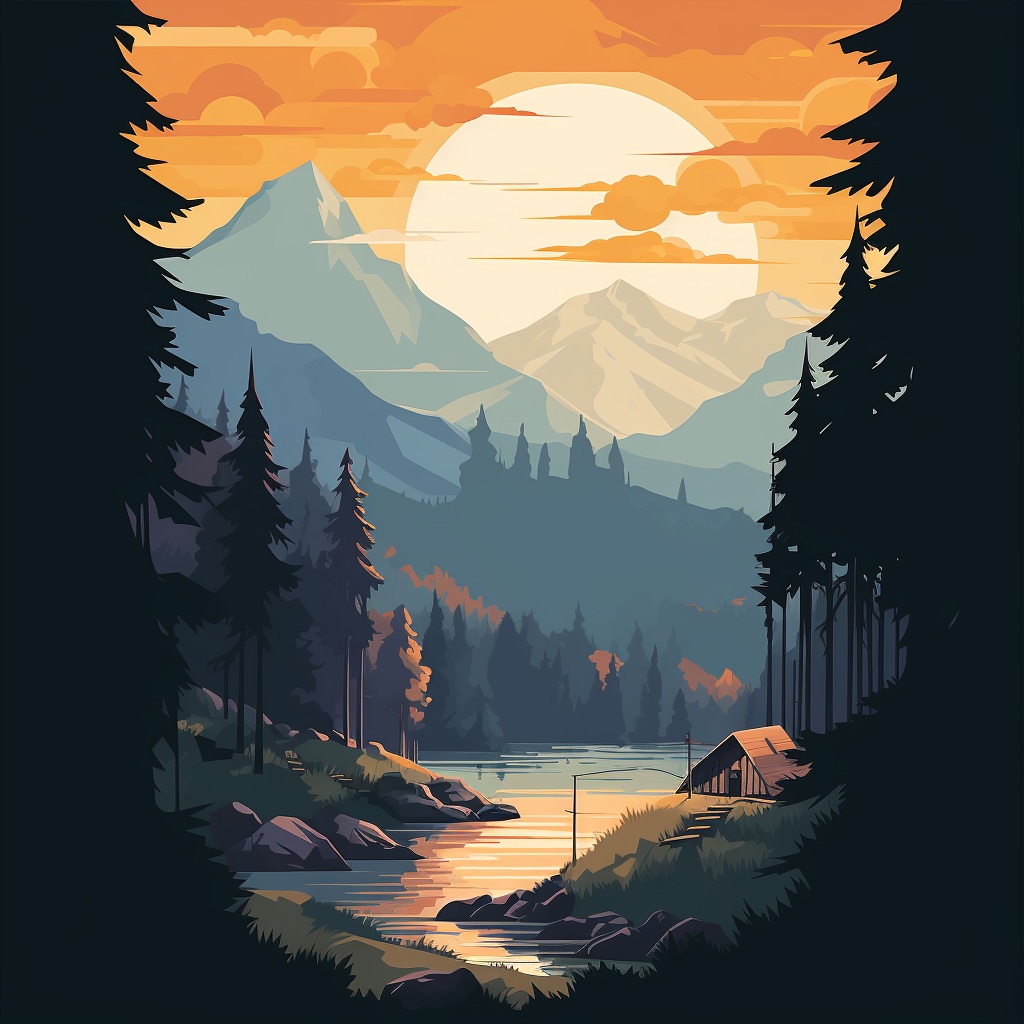 Preview for Camping Mountain Lake Background
