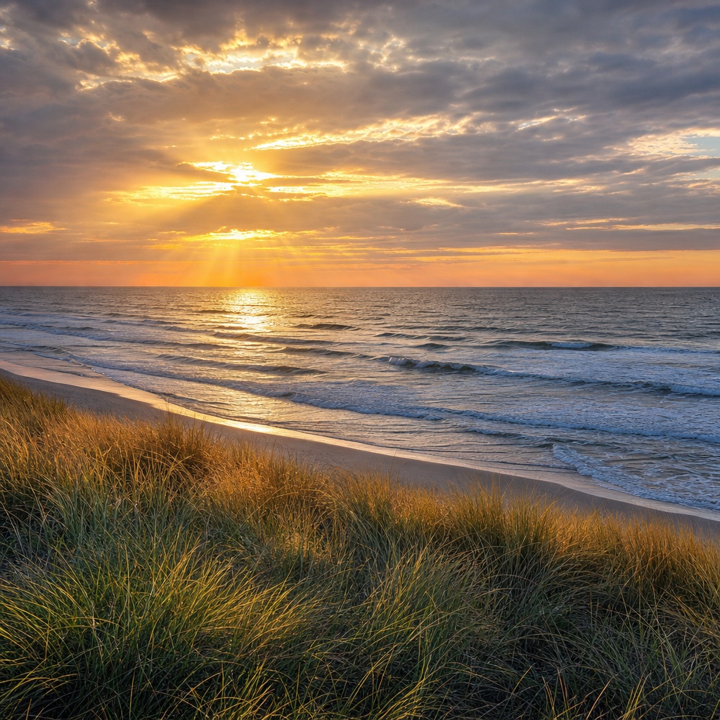 Preview for Coastal Sunrise Ocean Background