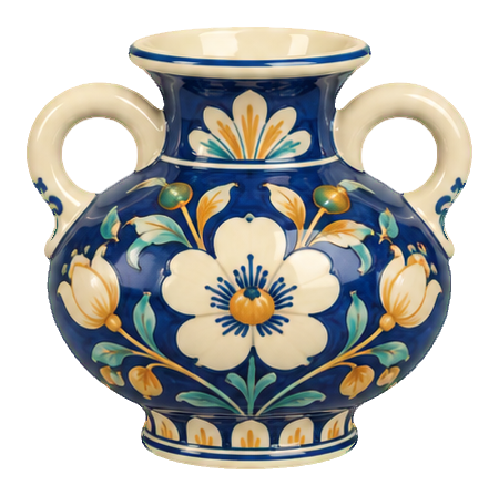 Preview for Porcelain Flower Vases Blue Two Handle Vase