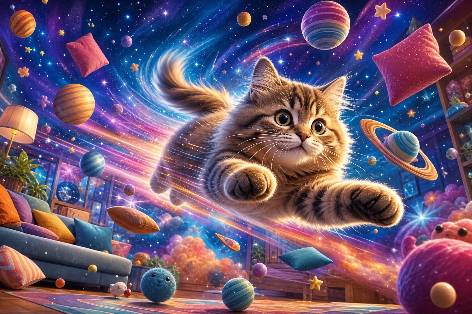 Preview for Surreal Cat Cosmic Background