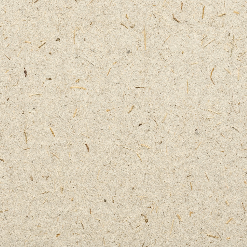 Light beige recycled paper texture with small brown fiber flecks.