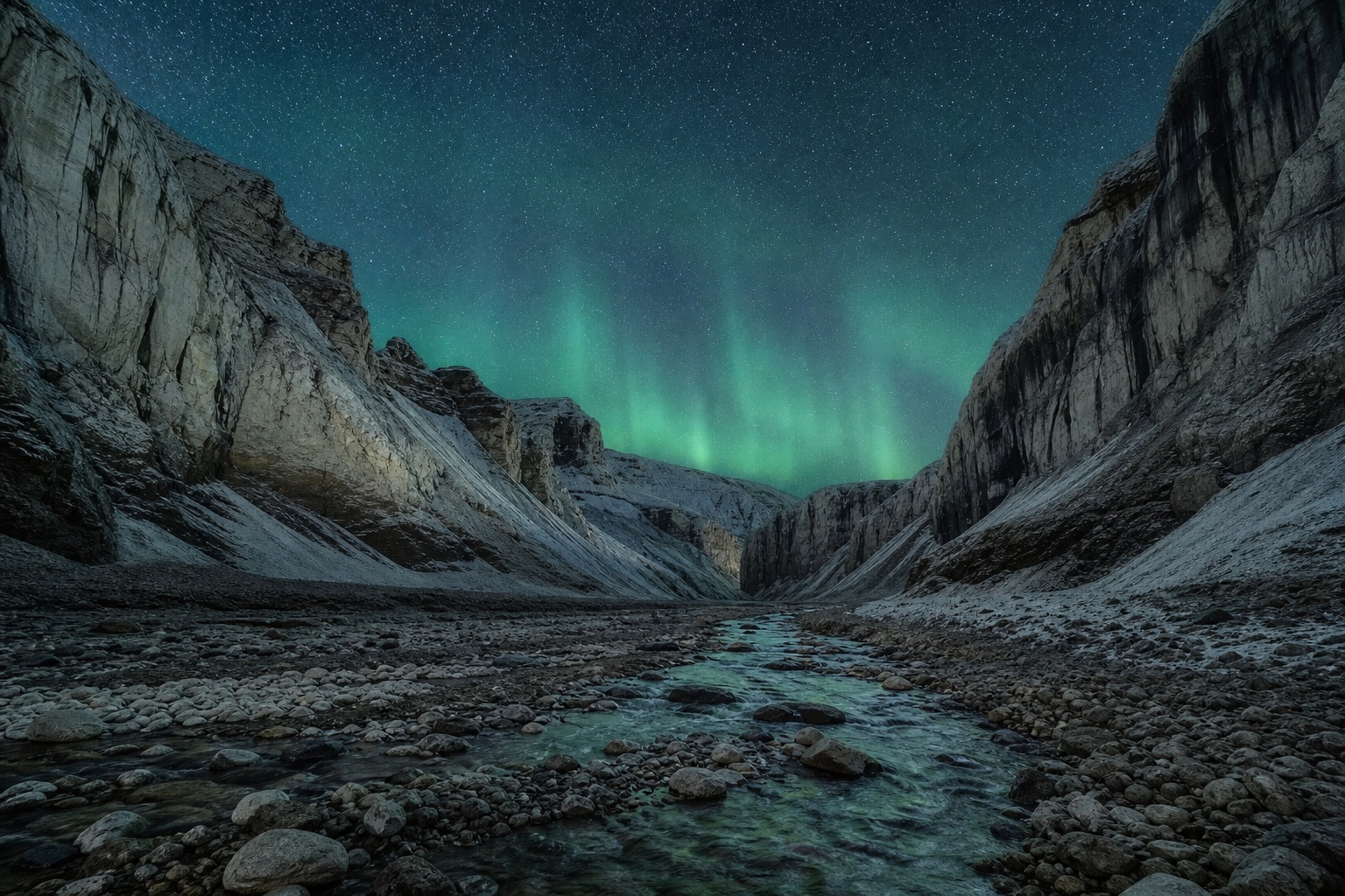 Preview for Aurora Night Limestone Canyon Background