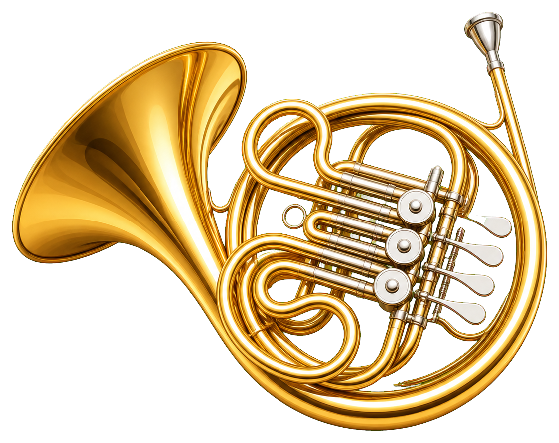 Preview for French Horn Sticker Graphic For Music Designs