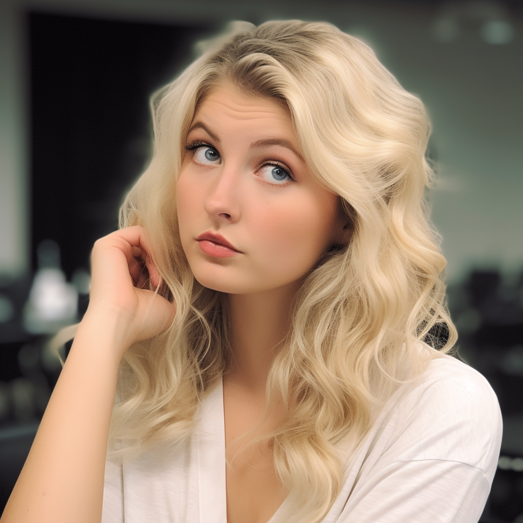 Preview for Blonde-woman-portrait-vintage-meme-background-474b9