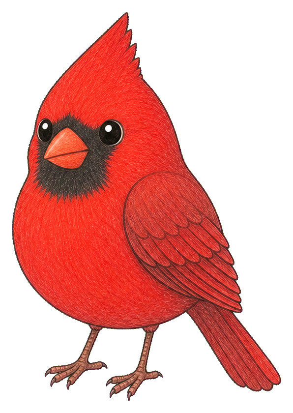 Preview for Kawaii Cardinal Sticker Graphic