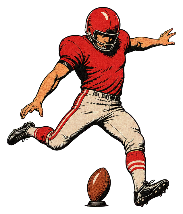 Preview for Retro Football Player Kickoff Sticker