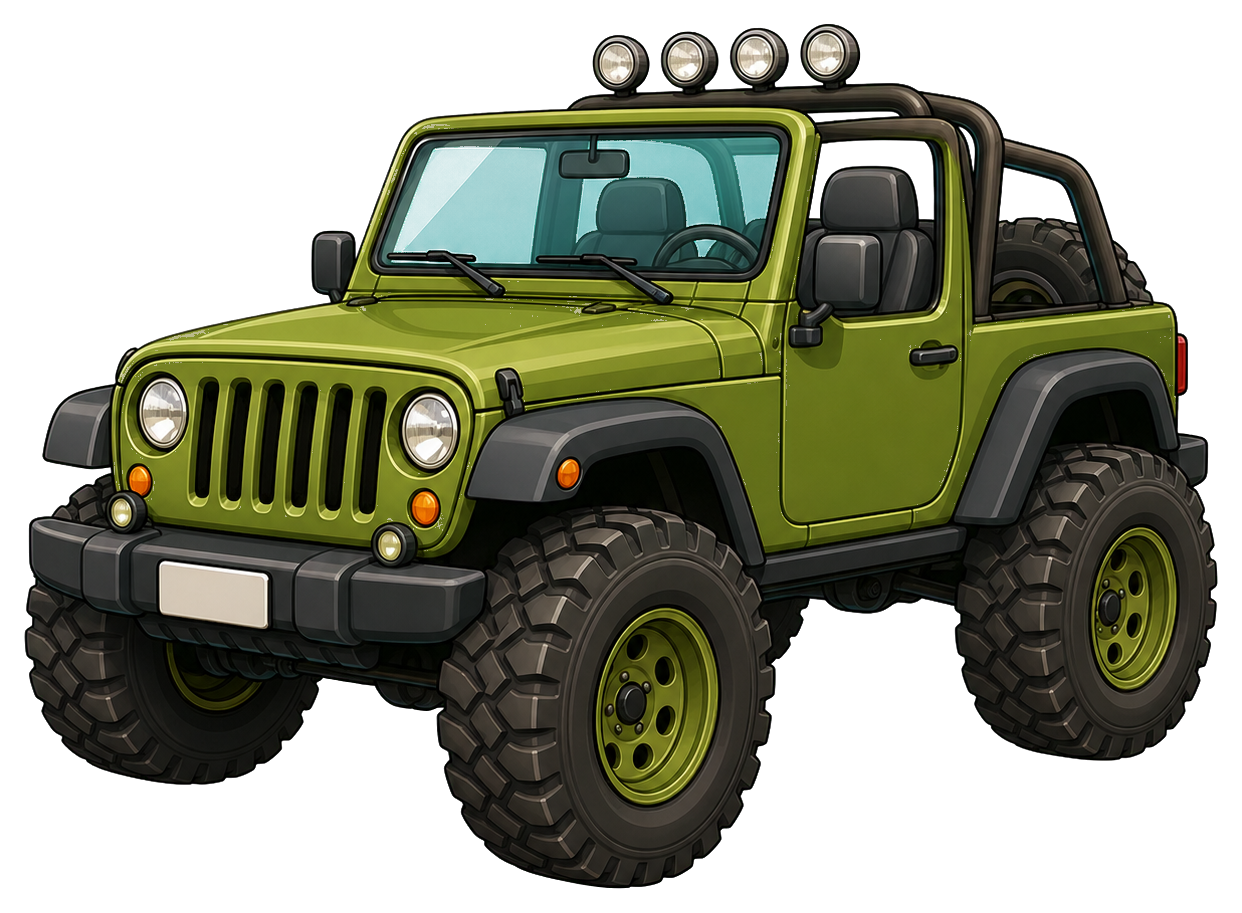 Preview for Green Off-road Jeep Sticker