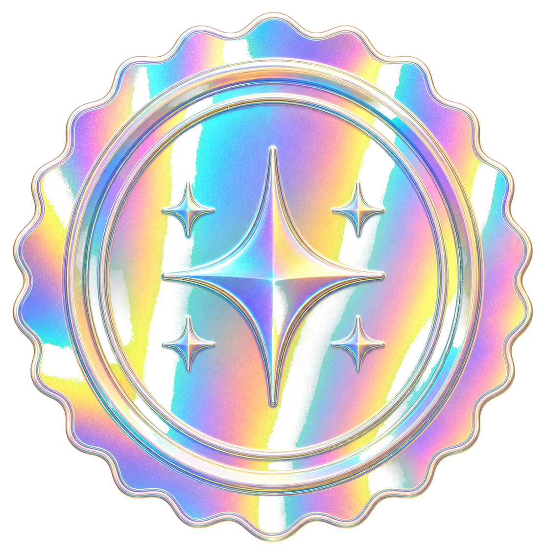 Preview for Holographic Sparkle Certificate Seal Sticker