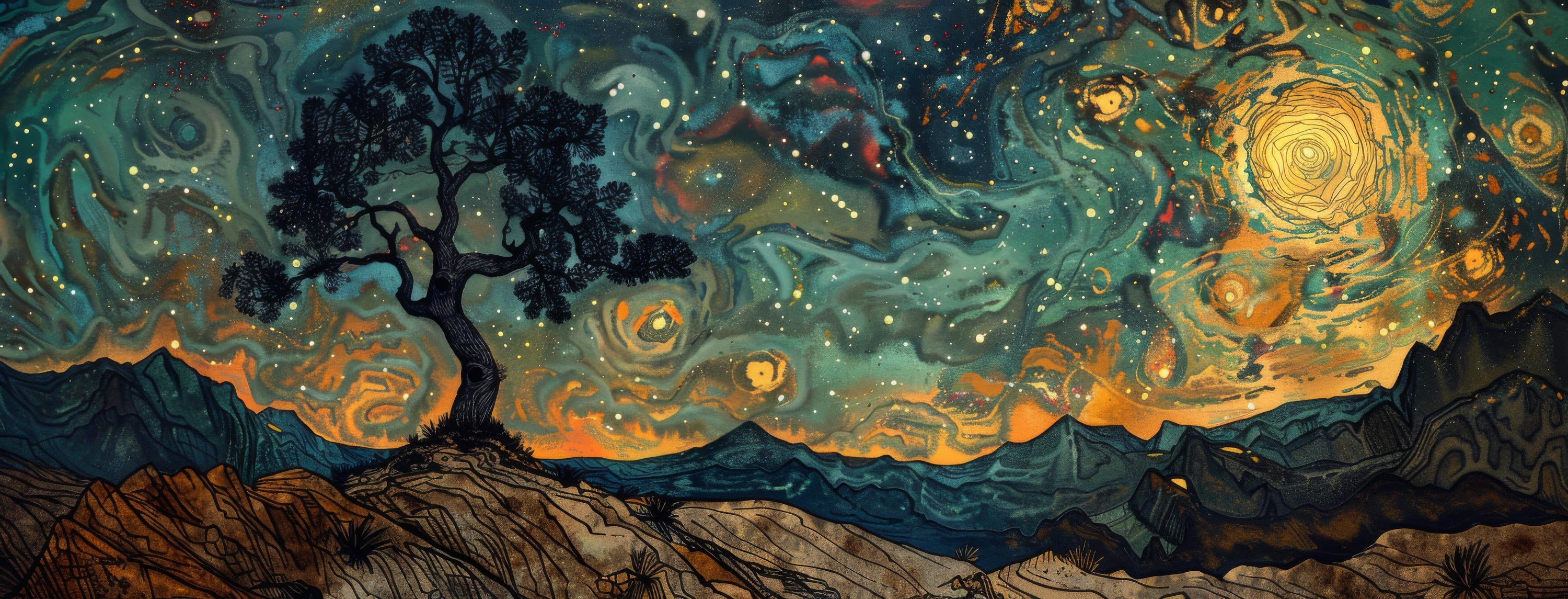 Preview for Dramatic-landscape-painting-astrophotography-cover-background-db396