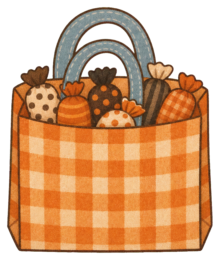 Preview for Pumpkin Gingham Halloween Candy Bag Sticker
