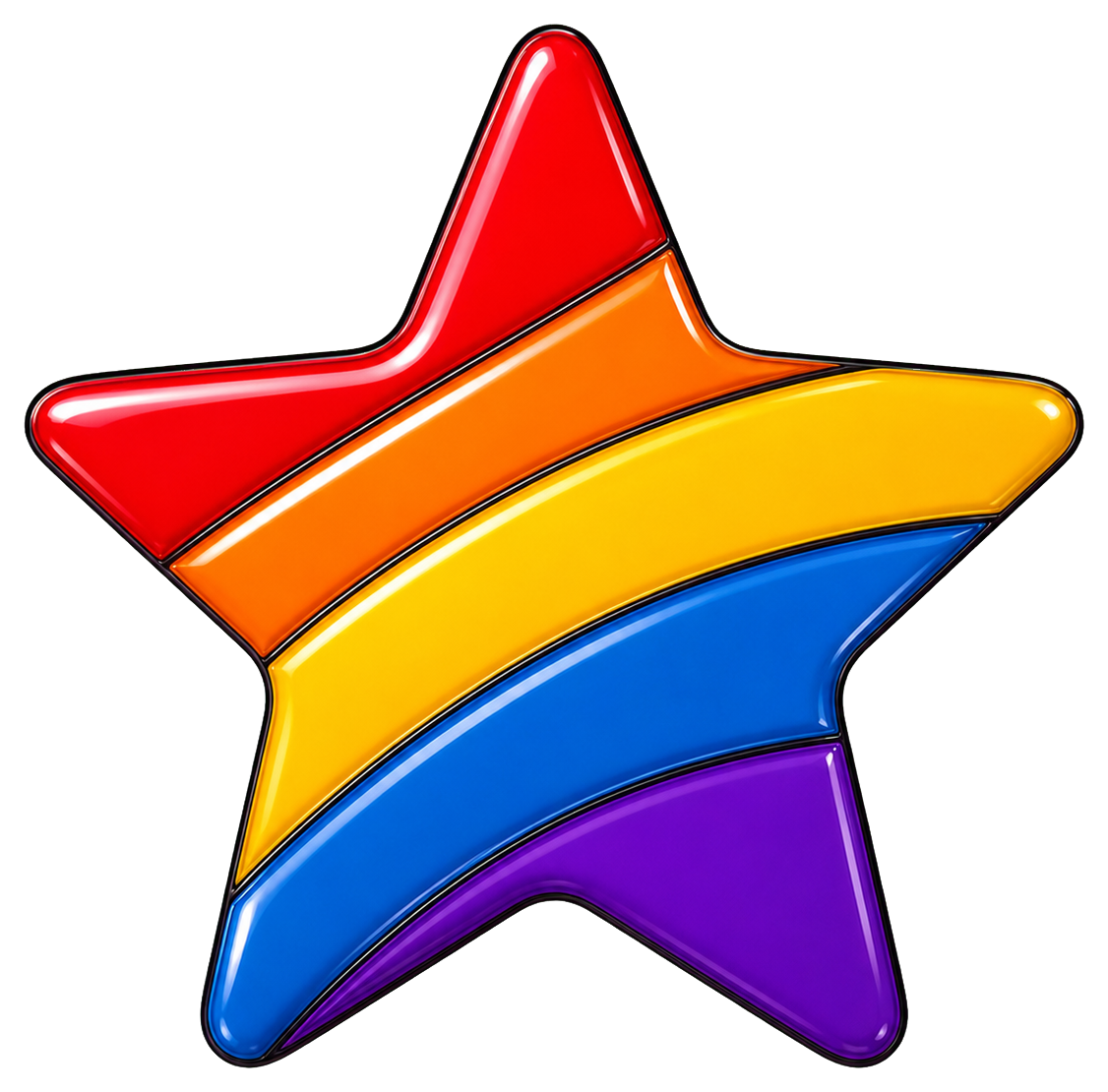 Preview for Rainbow Enamel Star Sticker