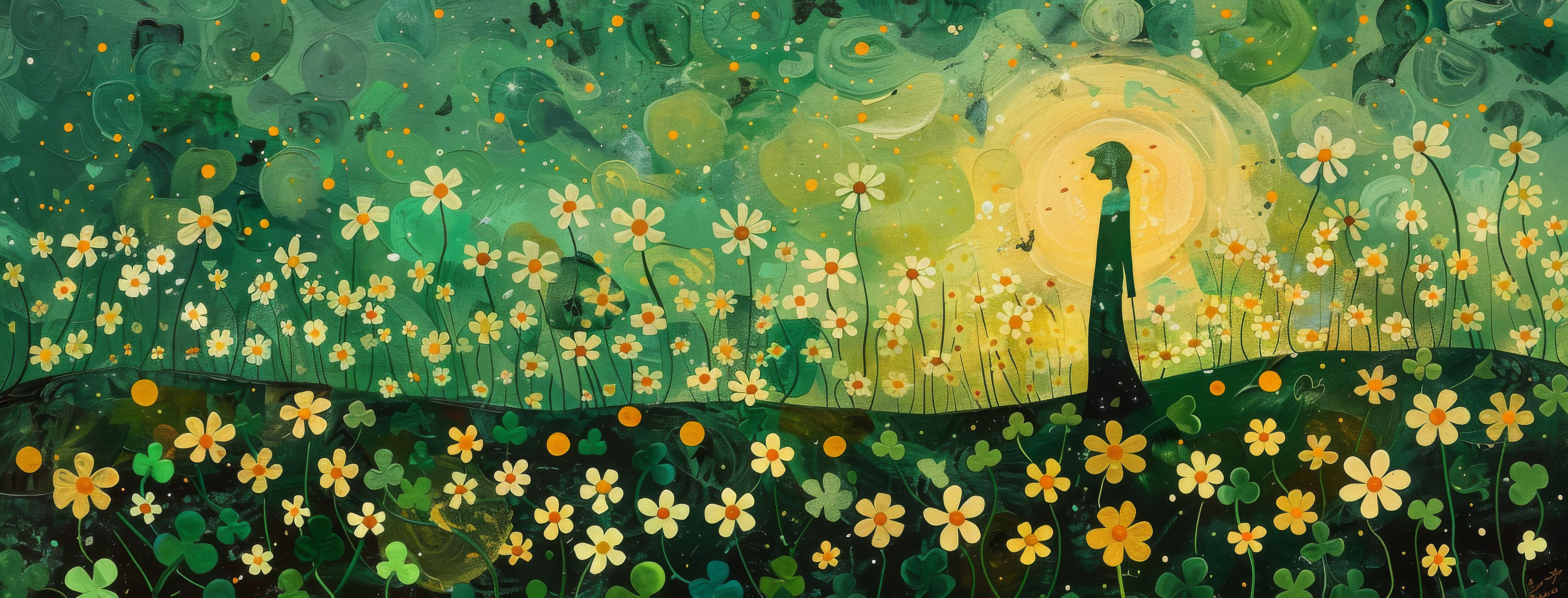 Preview for Mysterious-figure-flower-field-st-patricks-background-2e70d