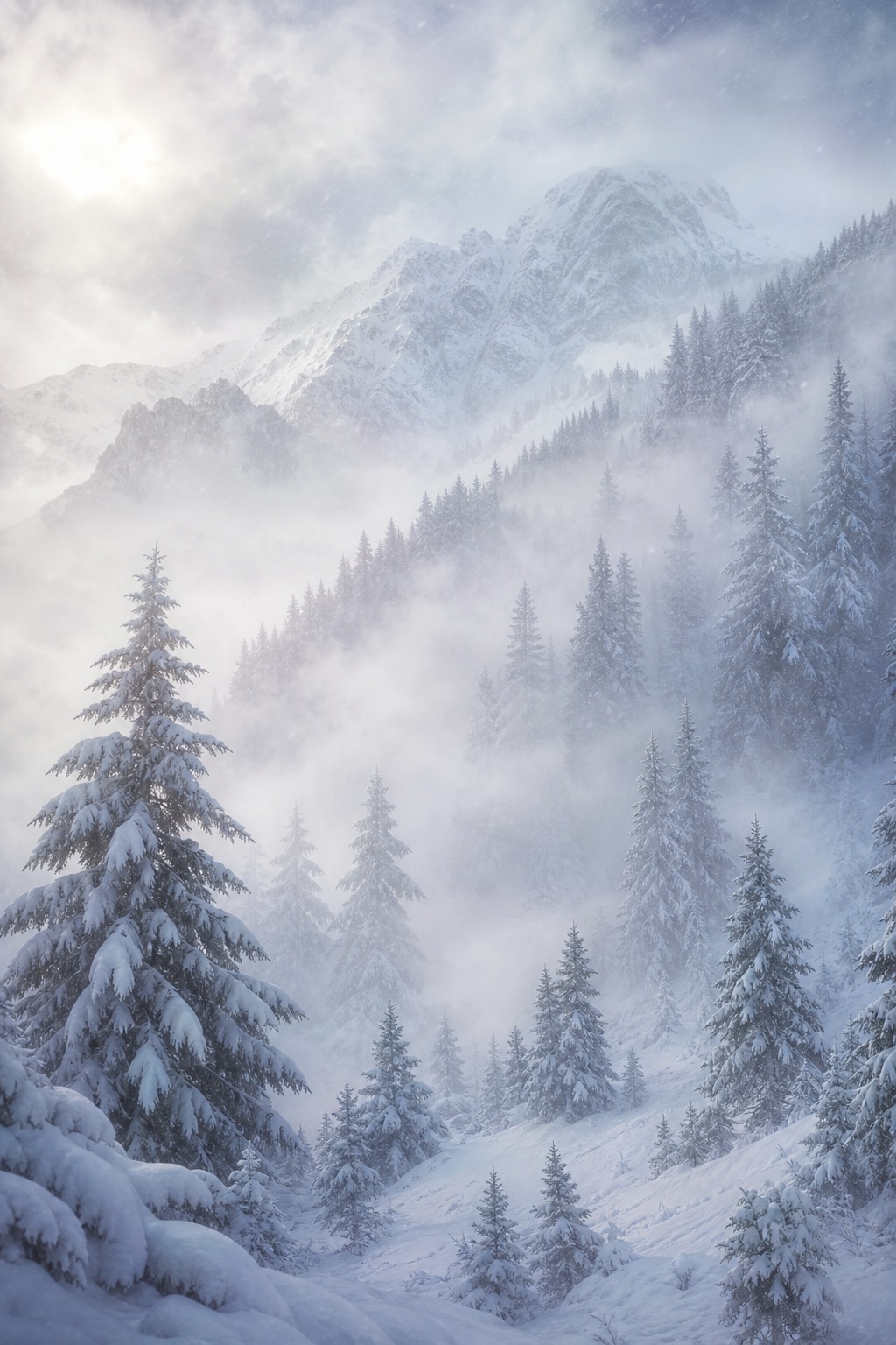 Preview for Snowy Pine Forest Background