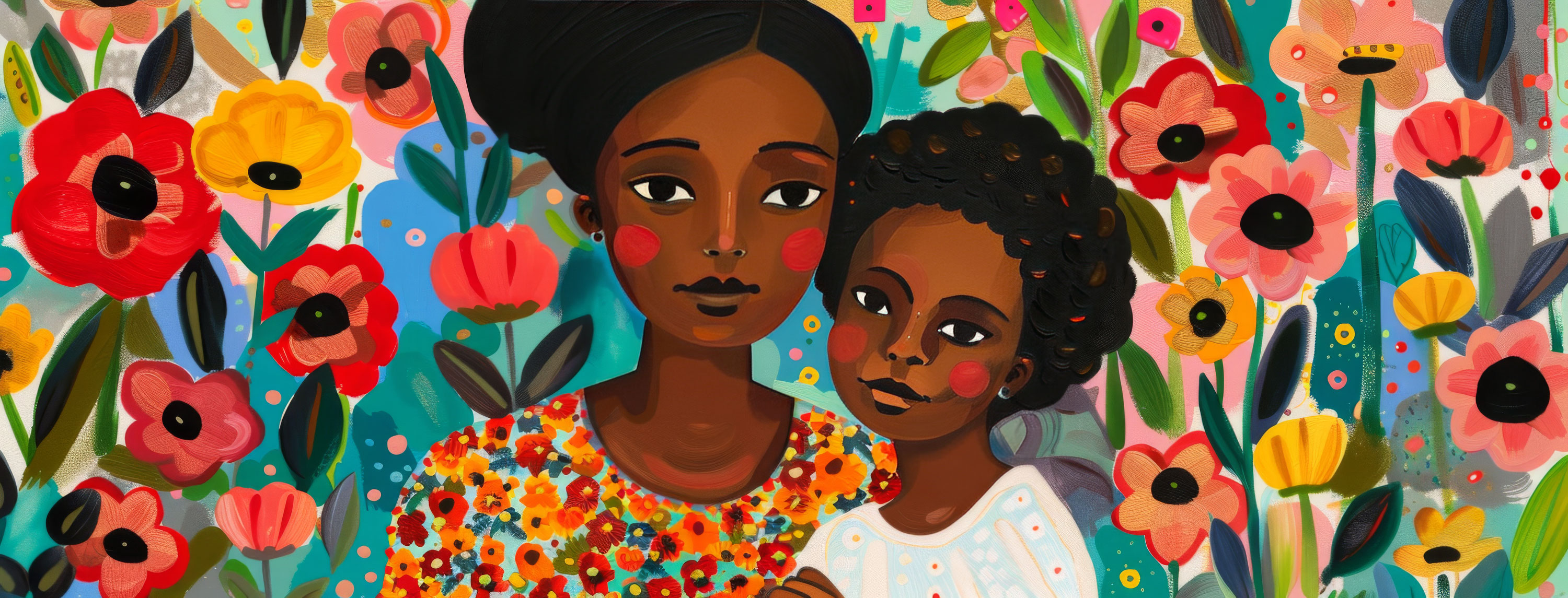 Preview for Mother-child-floral-illustration-mothers-day-background-f12b2