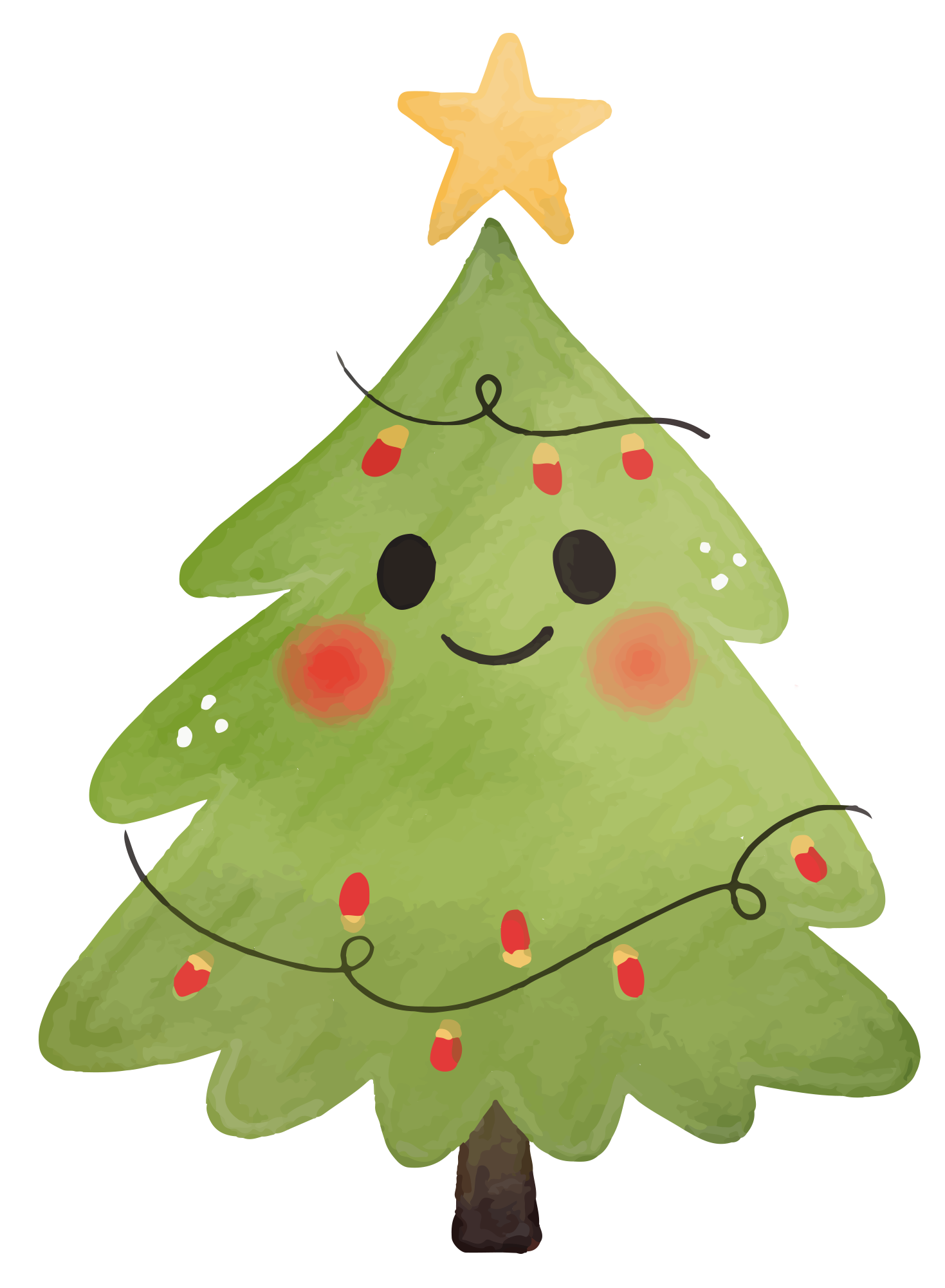 Preview for Christmas-tree-illustration-watercolor-christmas-sticker-56a82