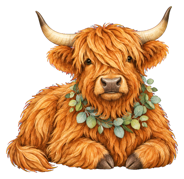 Preview for Highland Cow Greenery Wreath