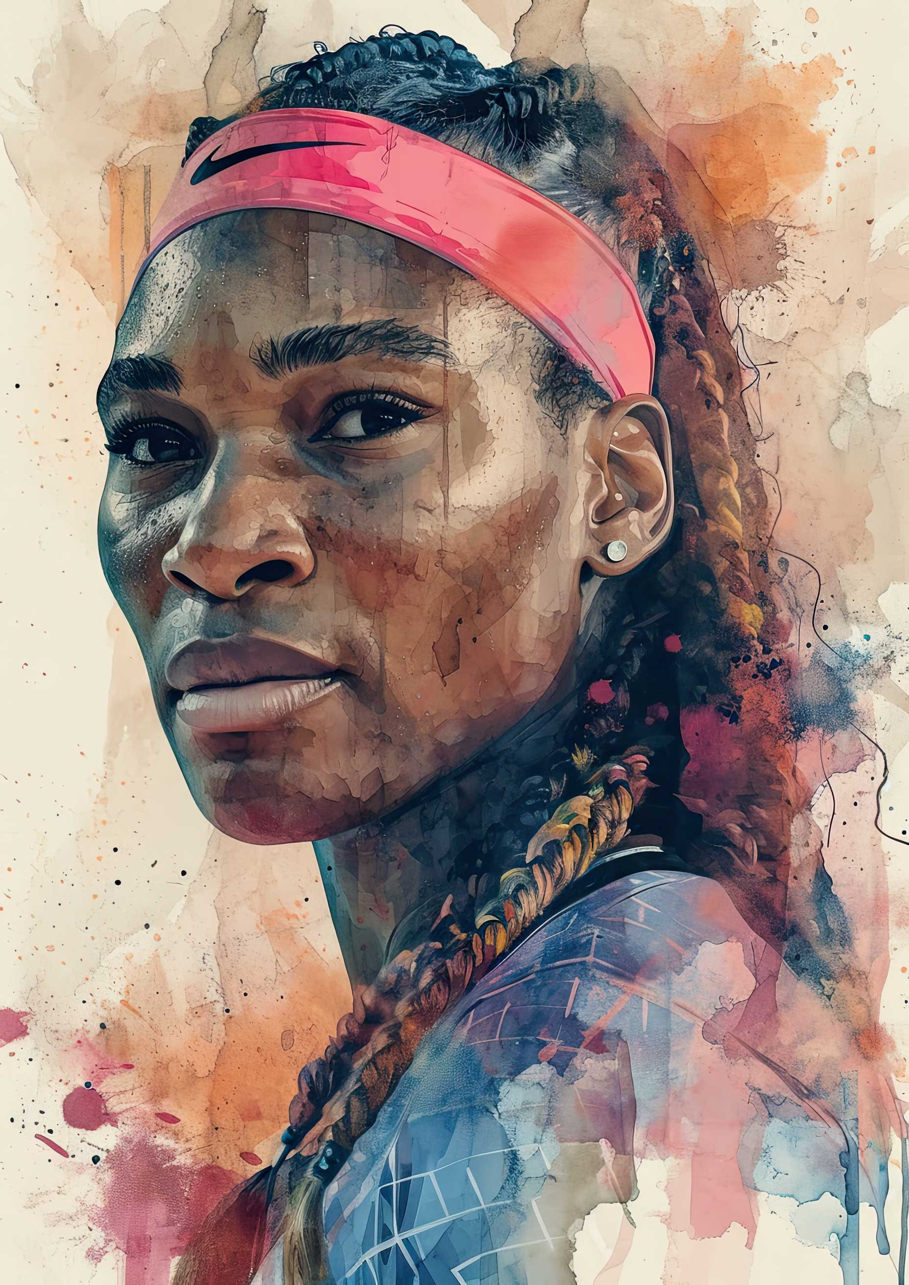 Preview for Serena-williams-watercolor-portrait-celebrities-background-84f5c