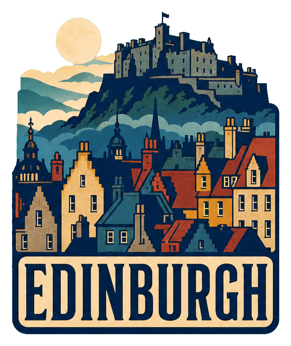 Preview for Edinburgh Rooftops Retro Sticker