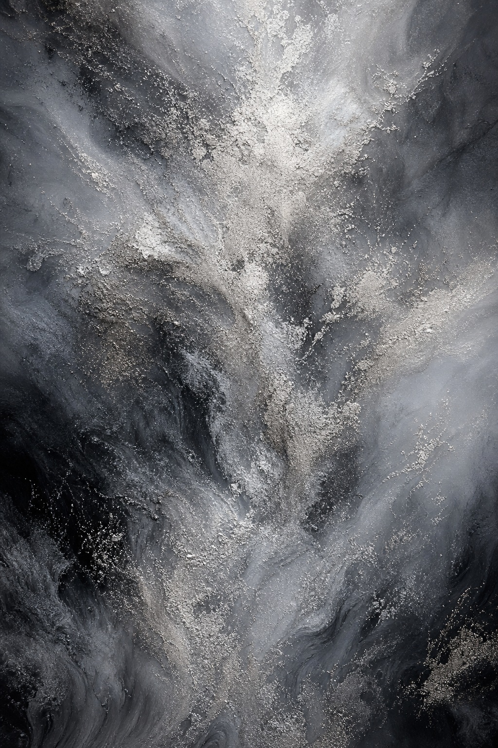 Preview for Monochrome Silver Mineral Pigment Cascade Background