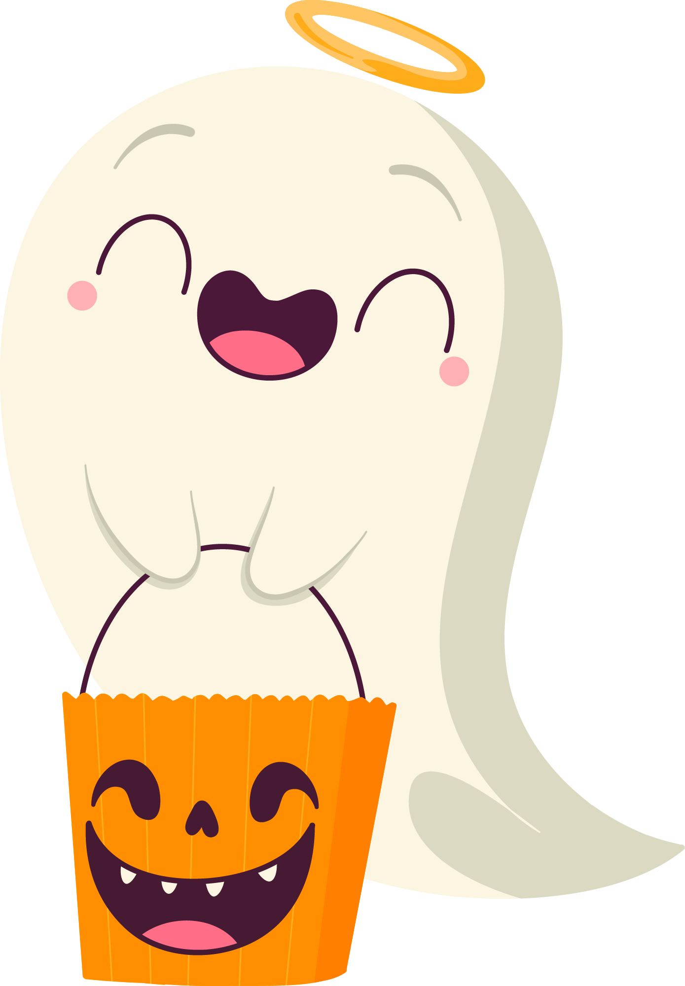 Preview for Halloween-cartoon-ghost-pumpkin-bucket-ghosts-sticker-4b08e