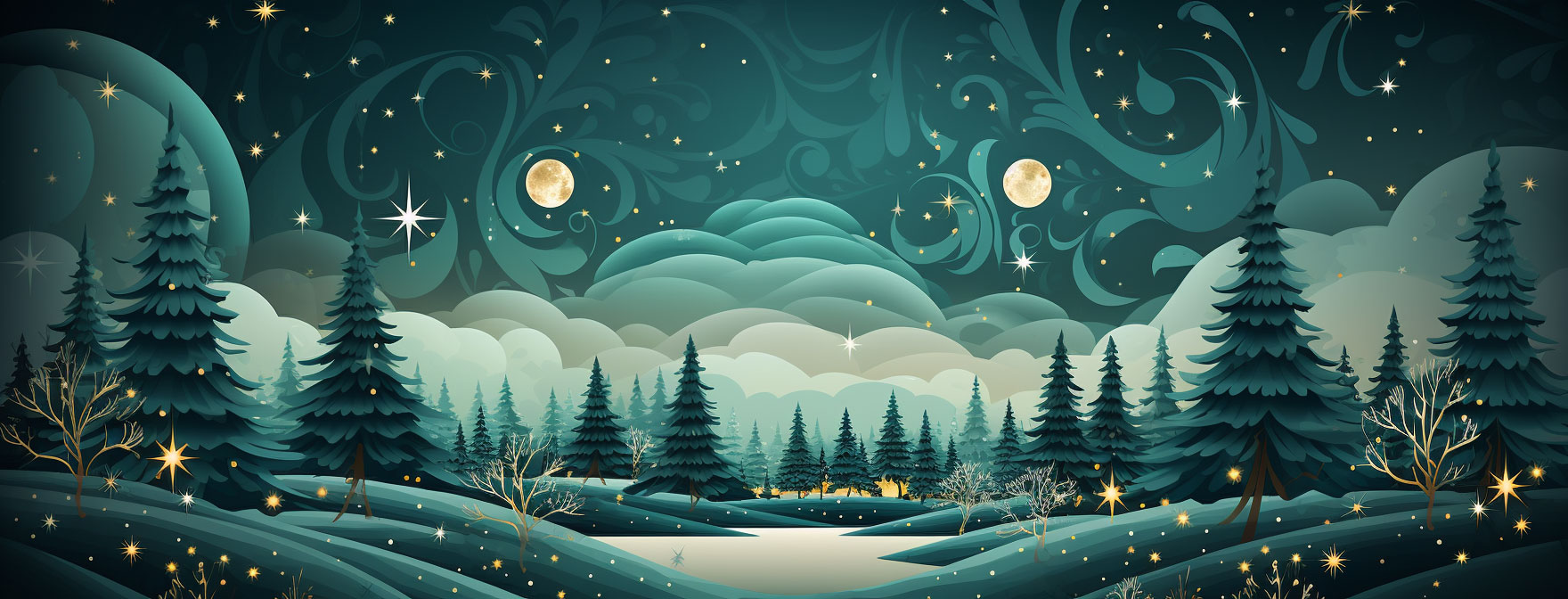 Preview for Mystical-winter-forest-illustration-christmas-cover-background-2c285