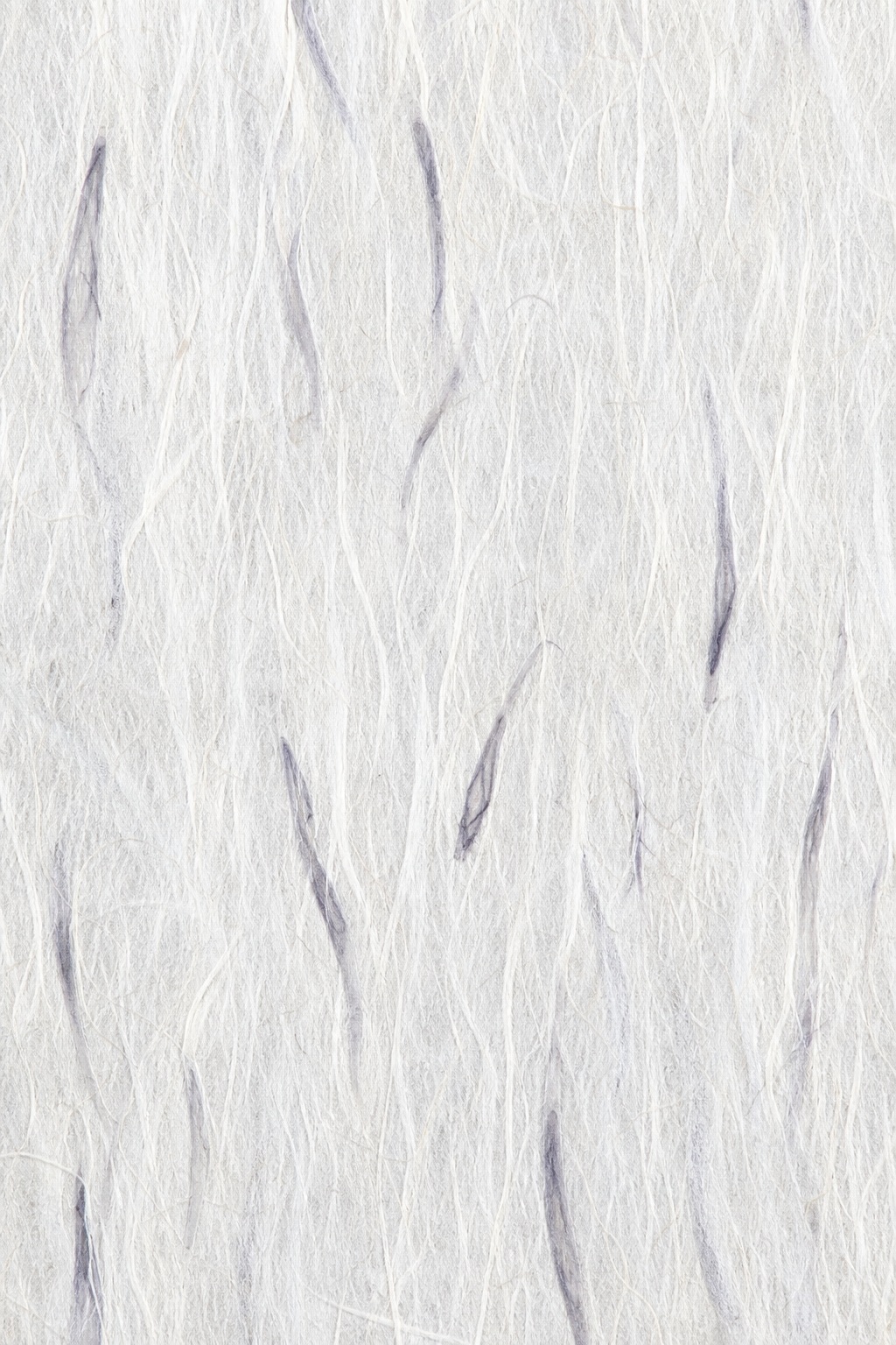 Soft white handmade paper with thin vertical mulberry fiber wisps