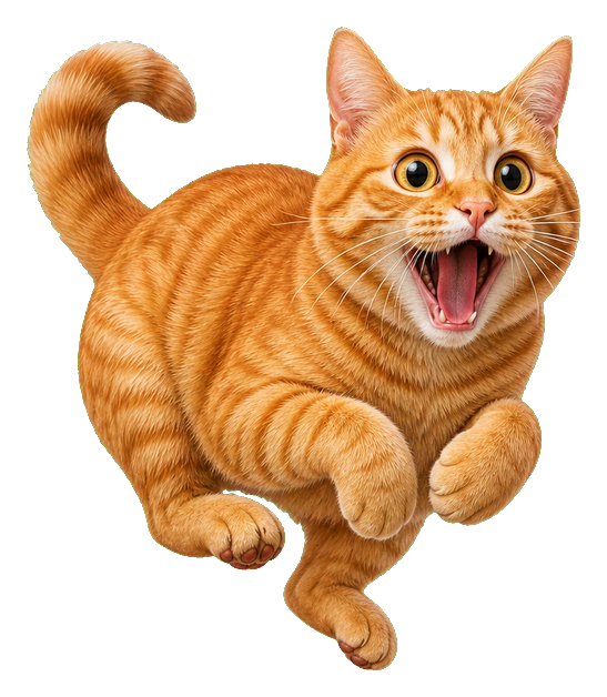 Preview for Orange Cat Zoomies Sticker