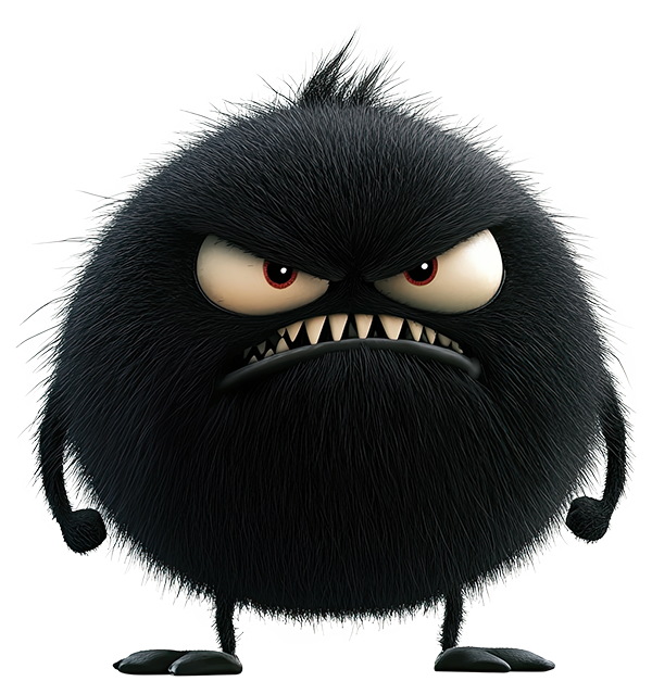 Preview for Cartoon-black-furry-monster-monsters-sticker-7a0a6