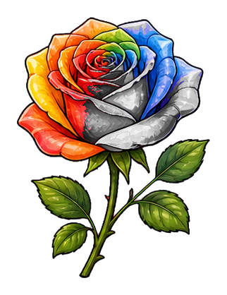 Preview for Rainbow Watercolor Rose Sticker