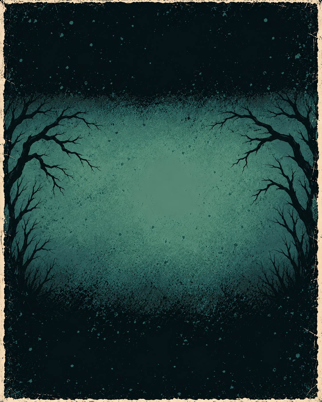 Preview for Vintage Horror Teal Forest Feed Background