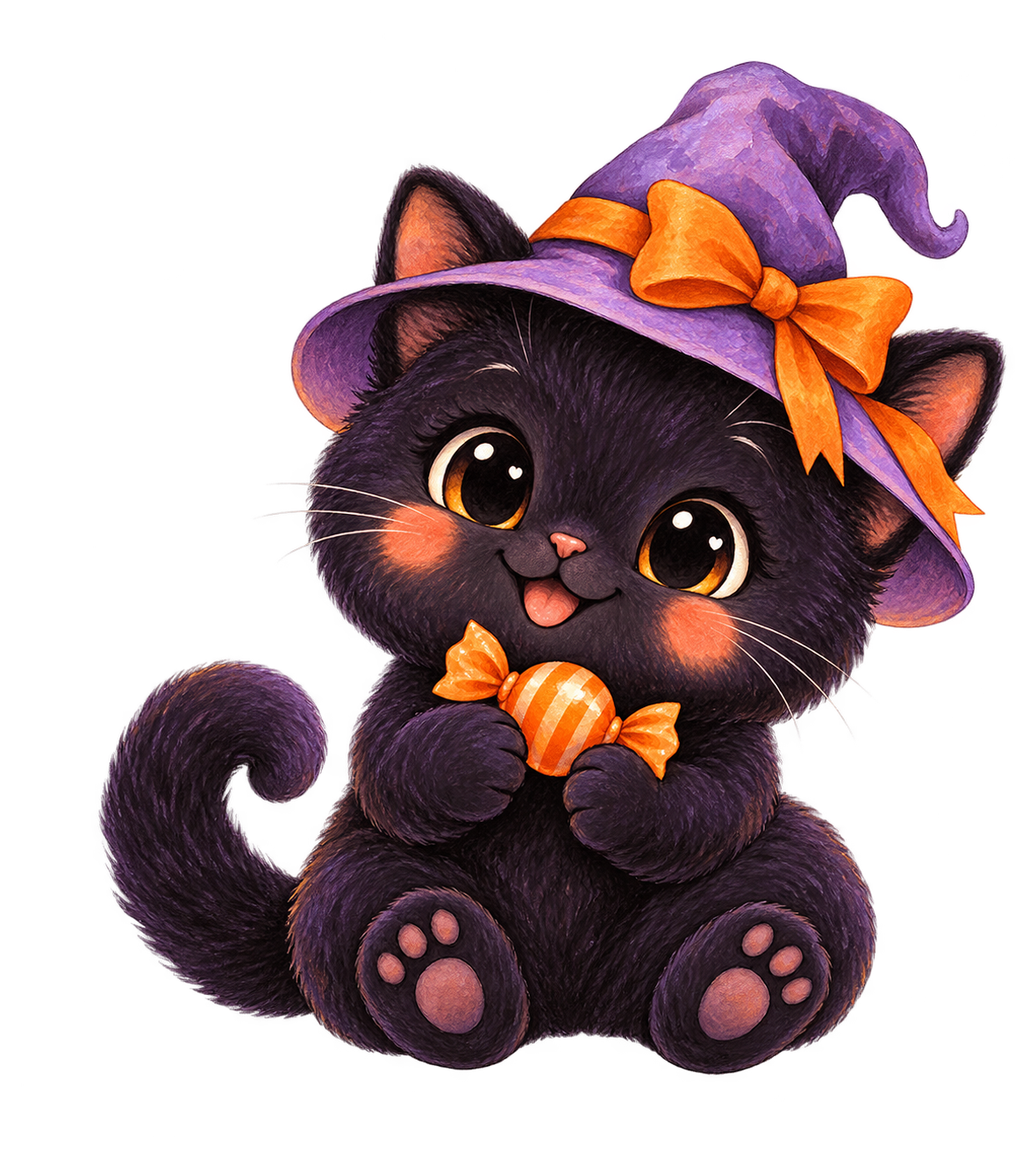 Preview for Cute Witch Kitten Halloween Sticker