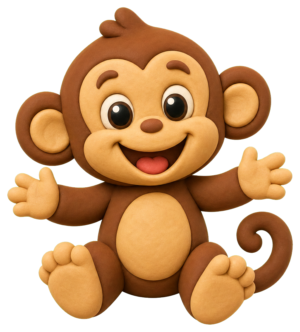 Preview for Cute 3d Monkey Sticker Graphic