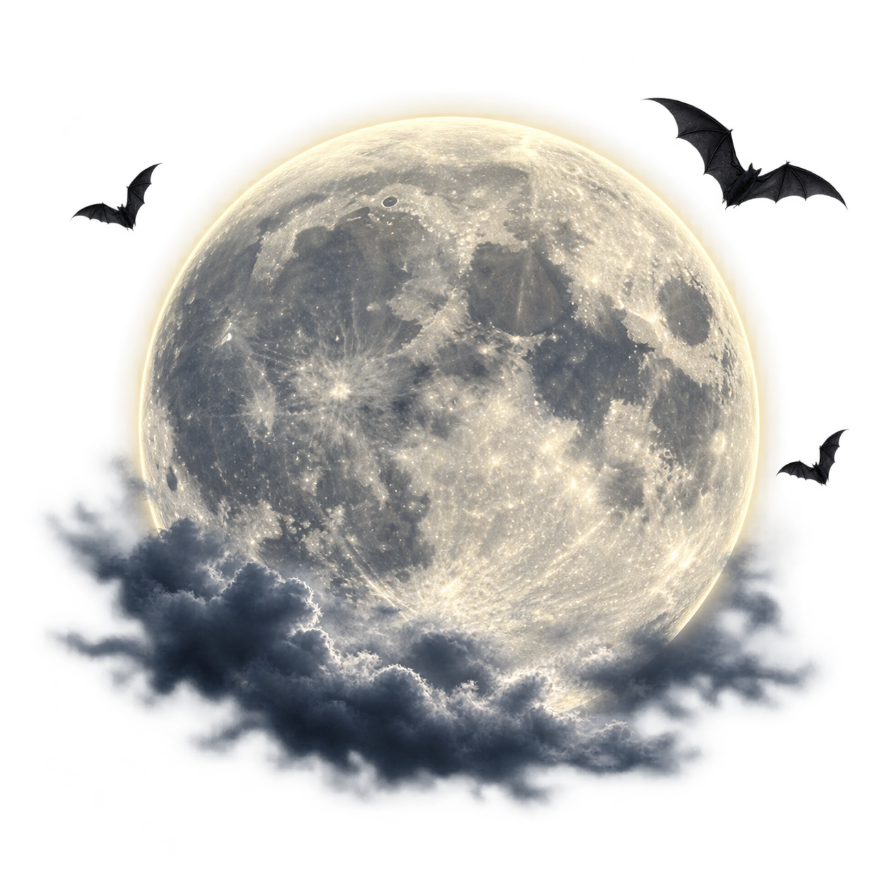 Preview for Eerie Ivory Full Moon With Storm Wisps And Bats