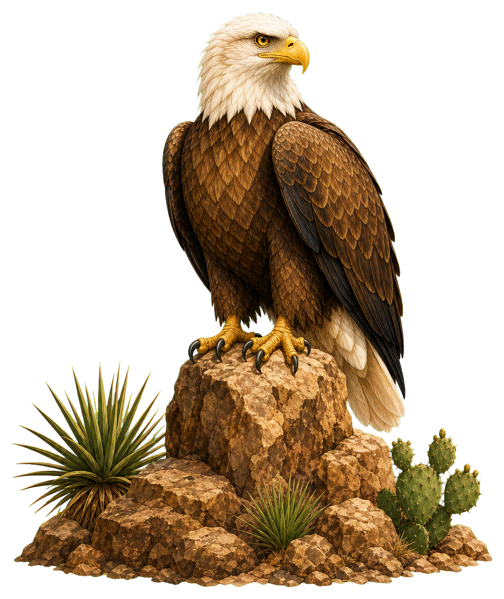 Preview for Eagle With Desert Rock Sticker