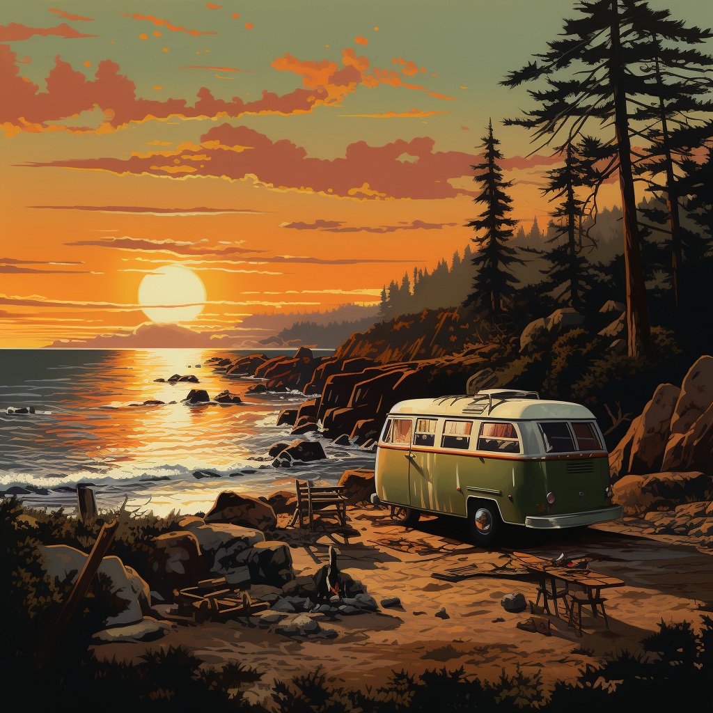 Preview for Sunset Camping Stock Background For Pizap