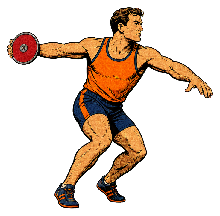 Preview for Retro Disc Throw Athlete Sticker