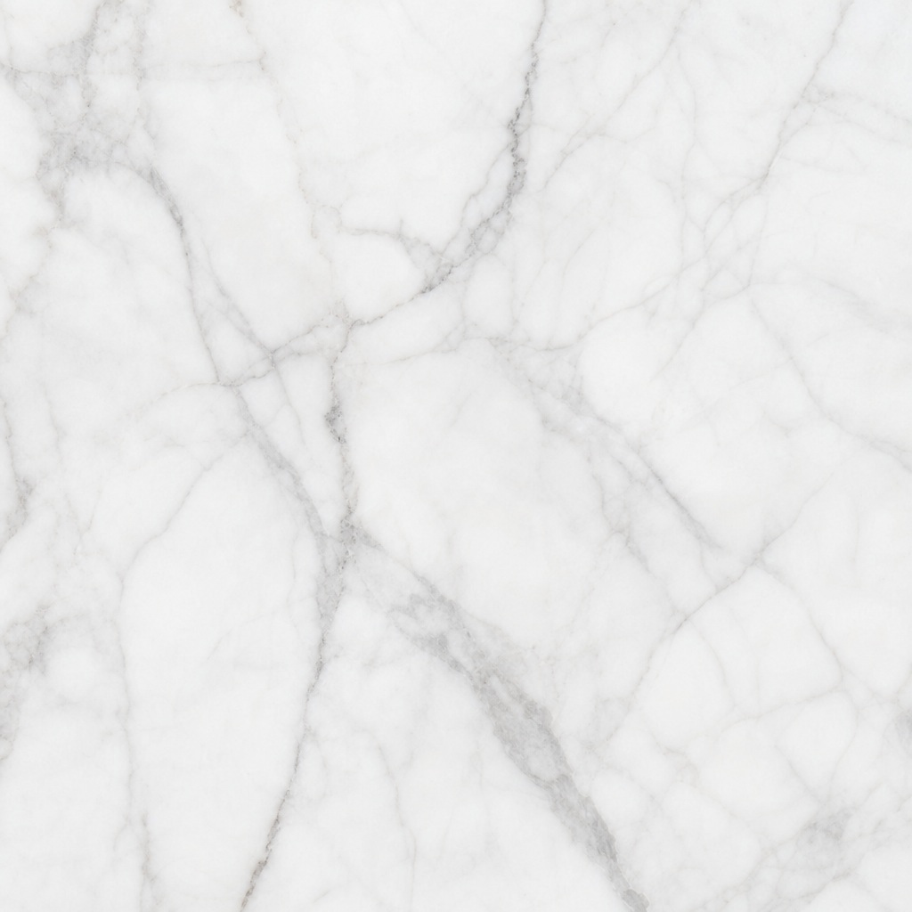 Square white marble surface with soft gray natural veining.