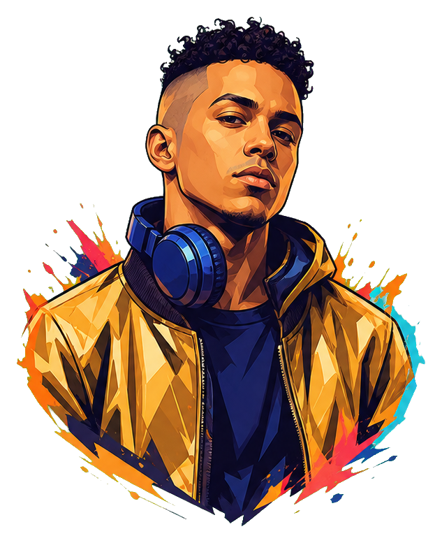 Preview for One Earcup Turntablist Portrait Sticker