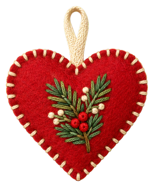 Preview for Stitched Heart Christmas Ornament