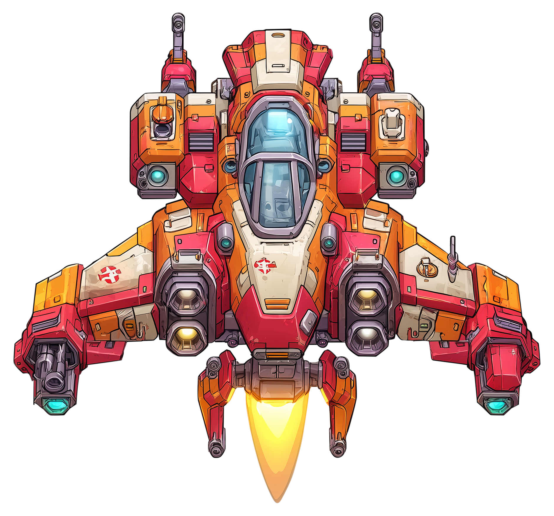 Preview for Futuristic-fighter-jet-illustration-spaceship-sticker-8c8ac