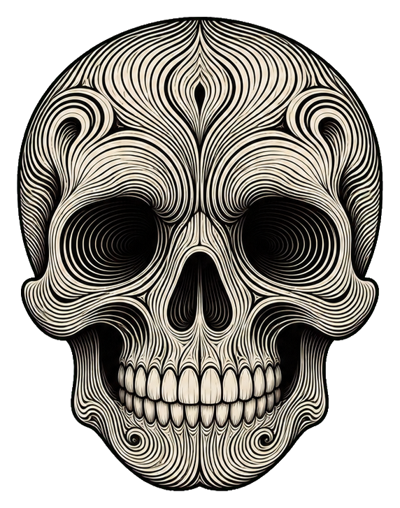 Preview for Optical Line Skull Sticker