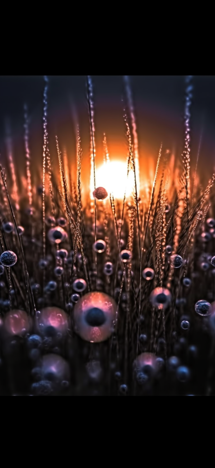 Preview for Dew-drops-on-grass-at-sunset-ai-phone-background-572ce