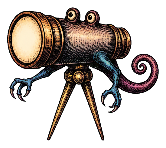 Preview for Telescope Terror Whimsical Monster Sticker