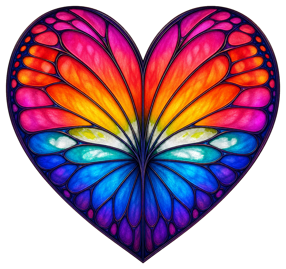 Preview for Rainbow Butterfly Heart Sticker