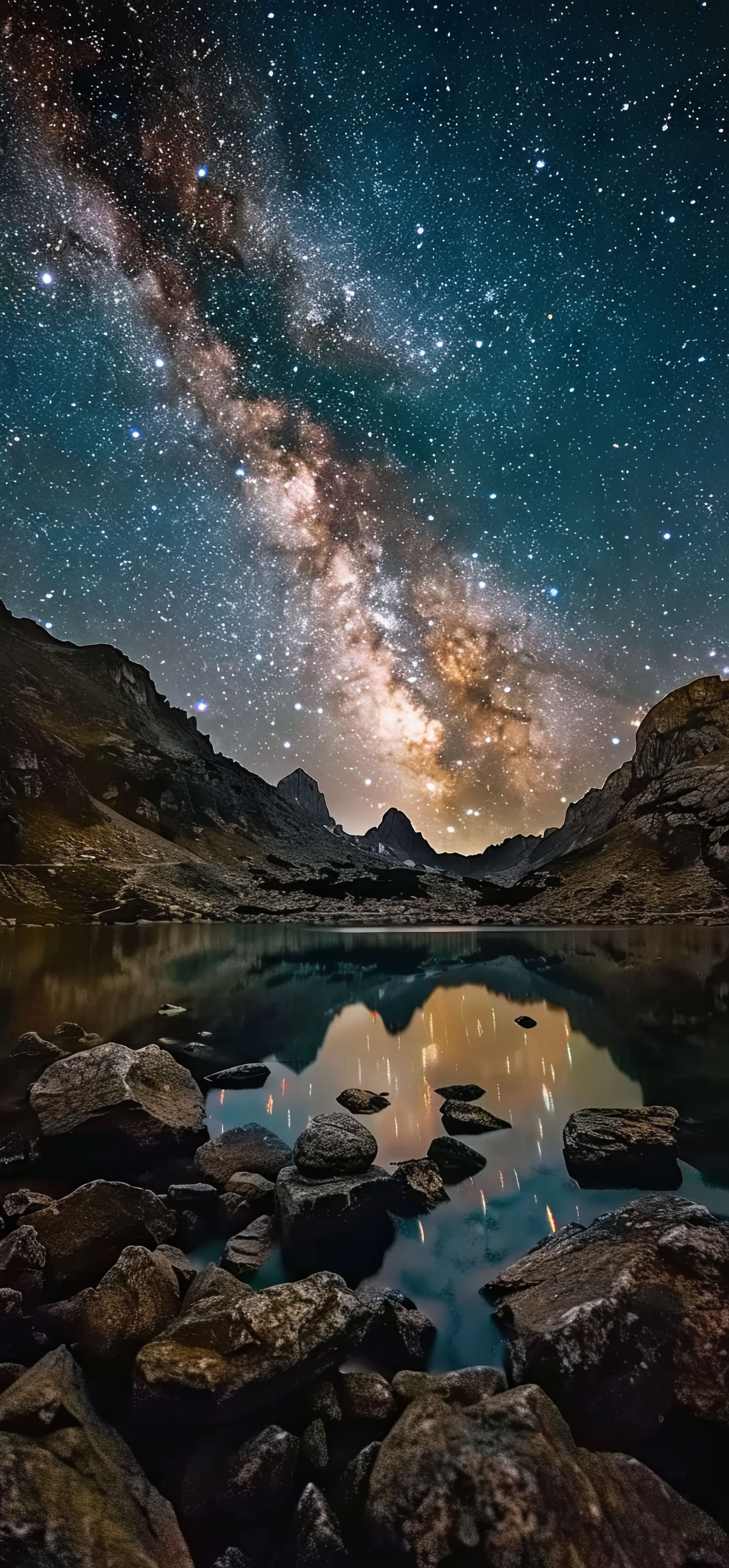 Preview for Night-sky-reflection-milky-way-astrophotography-phone-background-537b2