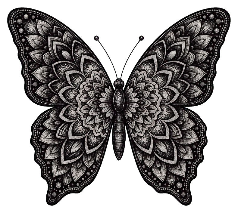 Preview for Stippled Mandala Butterfly Sticker