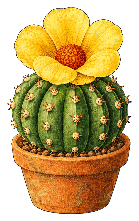 Preview for Vintage Succulent Flowering Cactus
