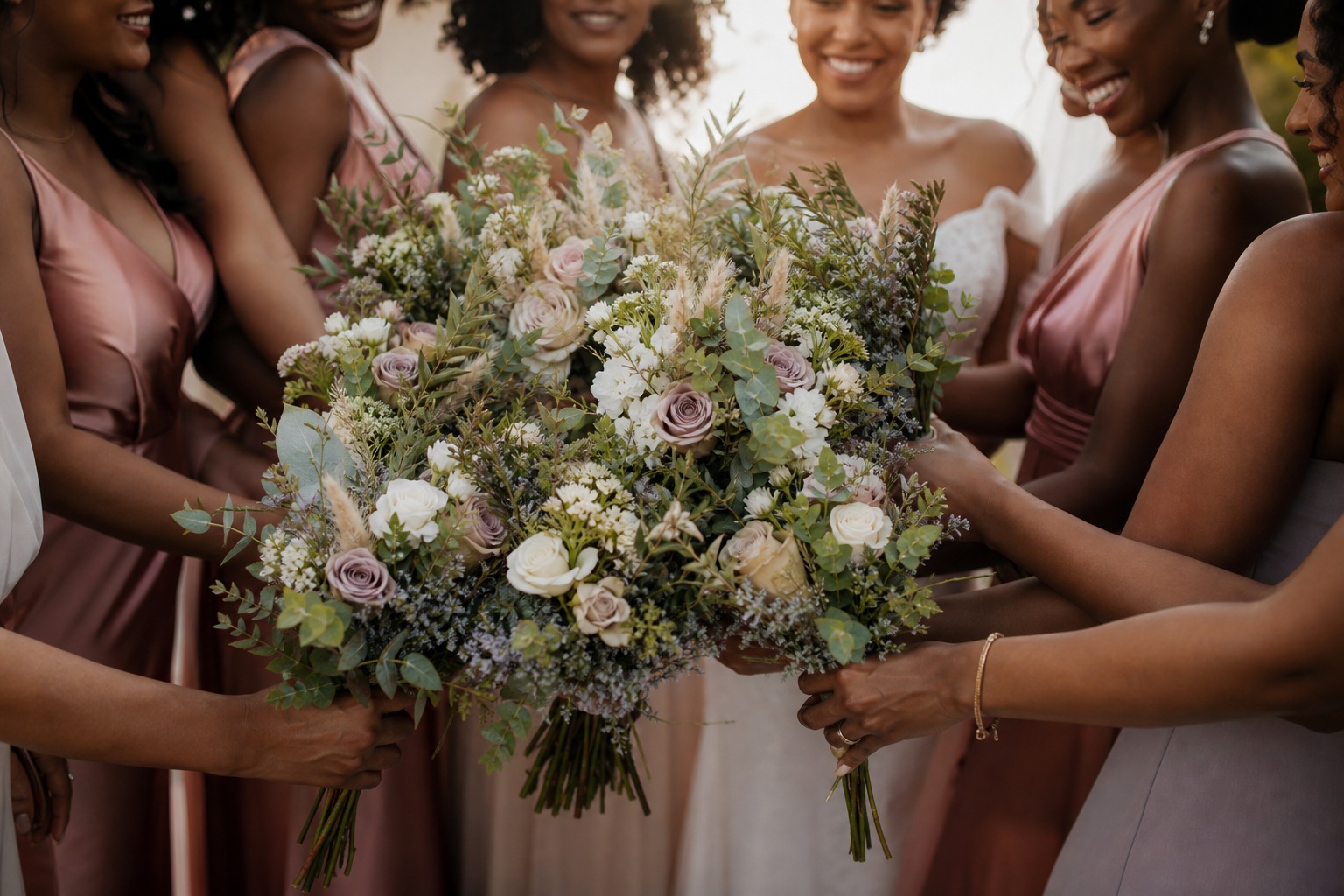 Preview for Wedding Guests Holding Bouquet Background